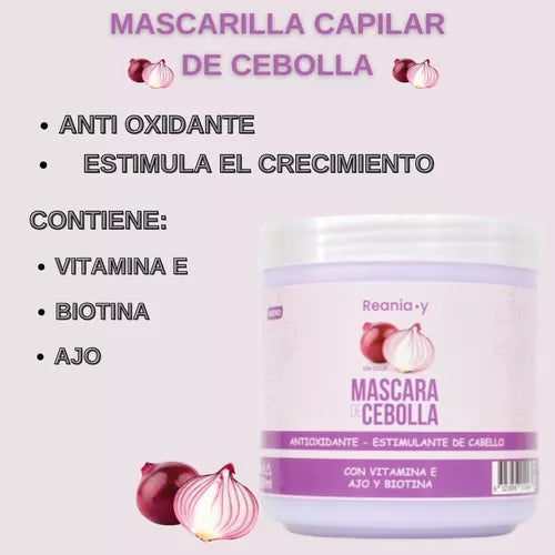 "Mascarilla Capilar de Cebolla Natural para Crecimiento, Fuerza y Brillo Saludable"
